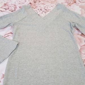 Gray Sparkle Glitter Maternity Top